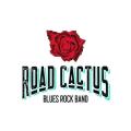 Road cactus logo rose negative